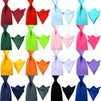 

Men Plain Solid Color Satin Smooth Wide Tie 8cm Necktie Hanky Pocket Square Set SETBW0006