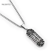MCSAYS Hip Hop Jewelry Hollow Abacus Flower Pendant Box Chain Chinese Calculation Tool Necklace Mens Fashion Accessories 2HP