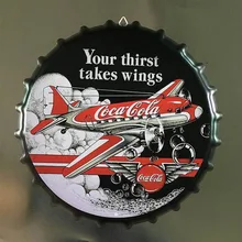 35 см пивная Кепка плакат ретро кофе Кола табличка металлическая жестяная вывеска кафе бар Паб декор для стен в винтажном стиле ностальгия круглые тарелки художественный плакат