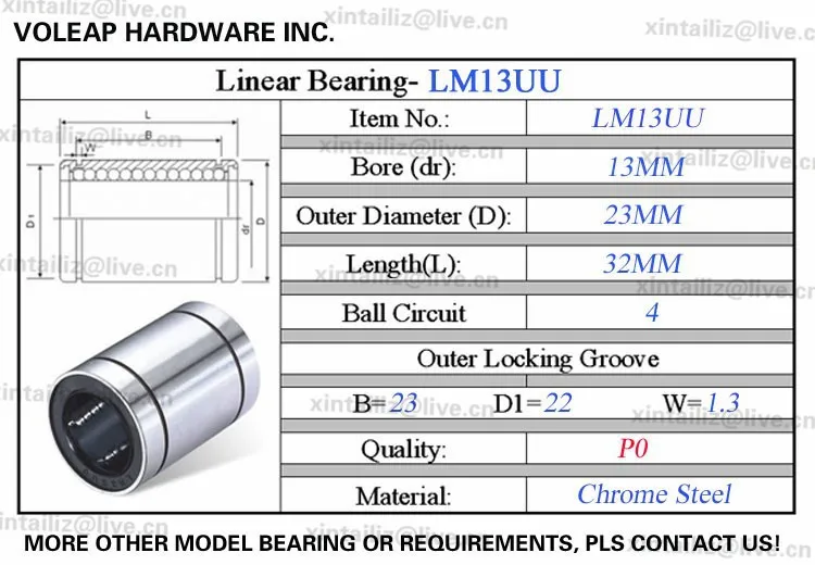 [LM13UU-P0] партиями по 10 штук 3D Запчасти для принтера линейный подшипник LM13UU LB13UU подшипник 13 мм* 23 мм* 32 мм
