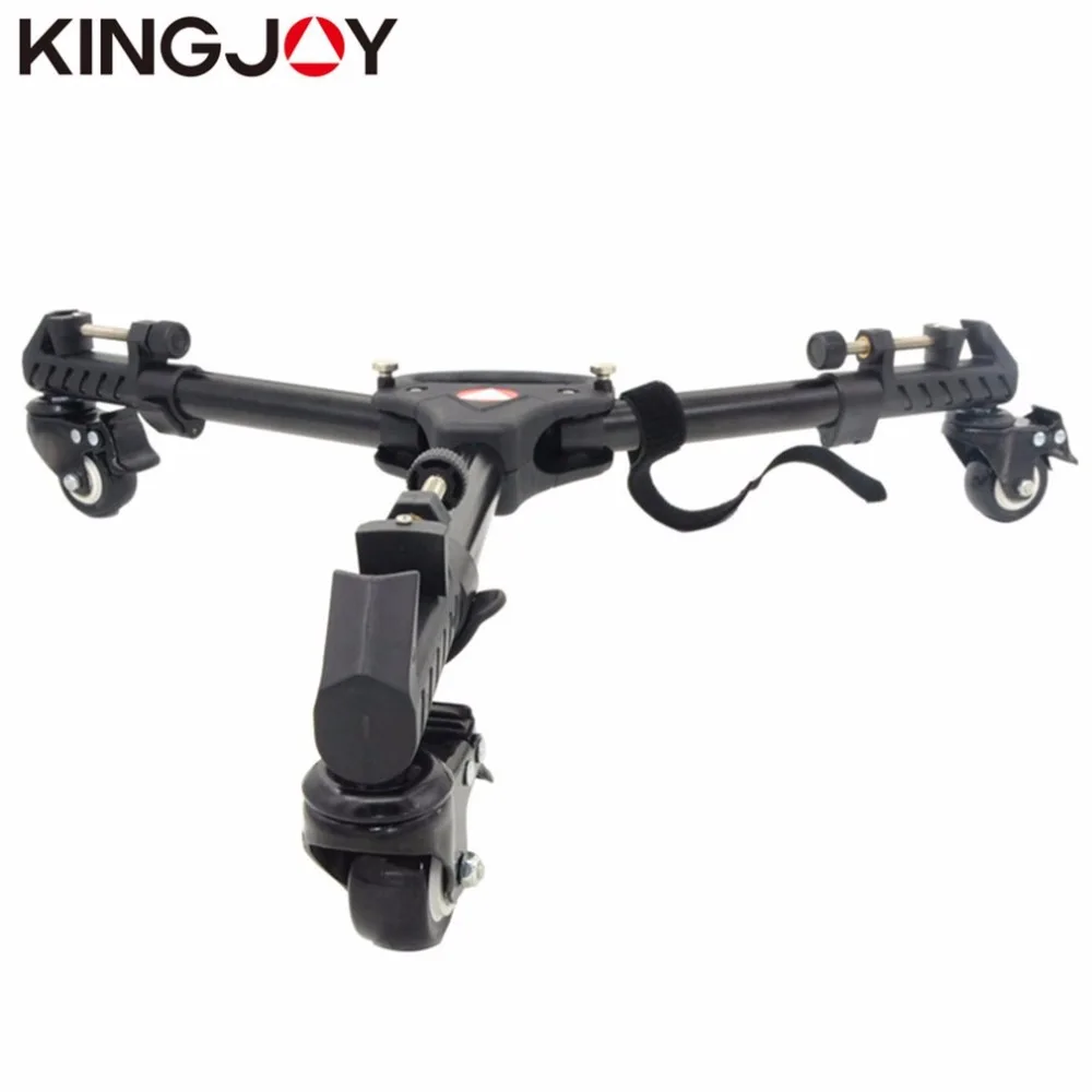 

Kingjoy 3 Wheels Pulley Universal Folding Camera Tripod Dolly Base Stand Adjustable Leg Mounts Max Load 20KG For Camera