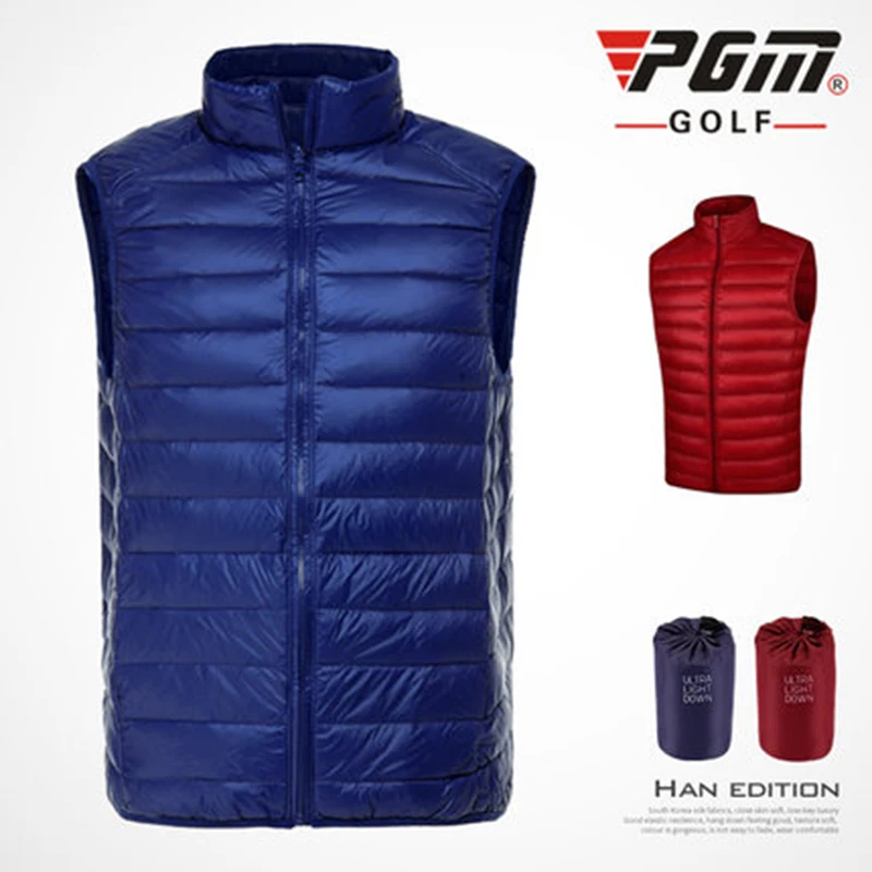 Pgm одежда для гольфа, мужская пуховая куртка, пальто, двойной пуховый жилет, мужской теплый ветрозащитный жилет без рукавов для гольфа, осенняя зимняя одежда D0512