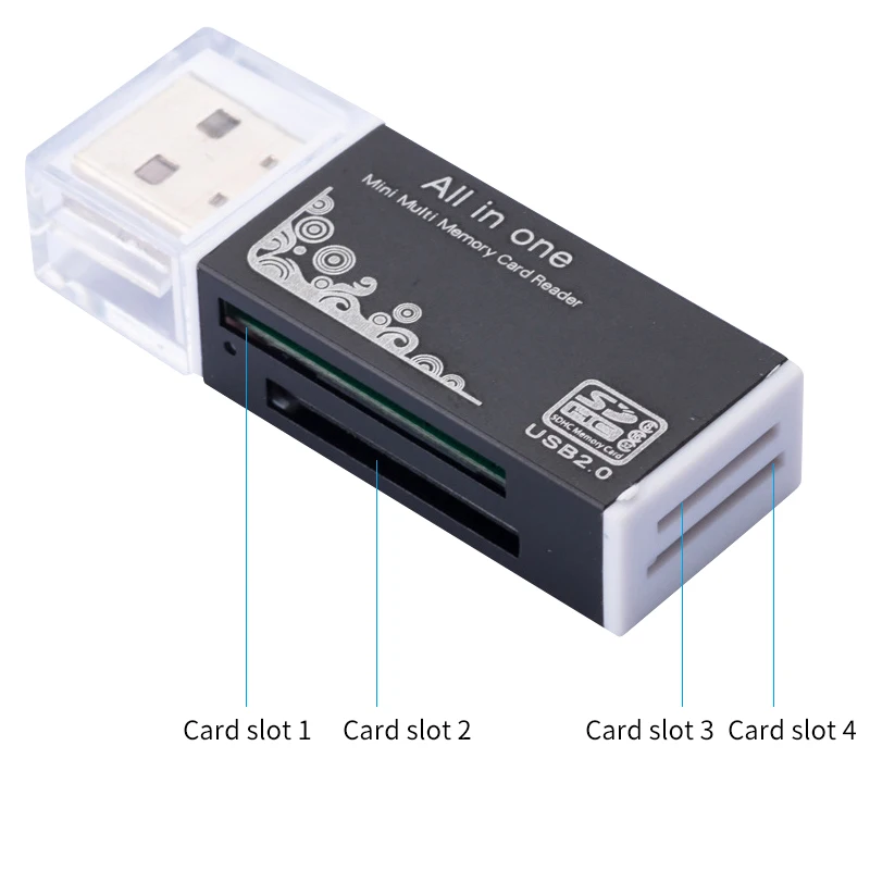 USB 2,0 4 в 1 устройство для чтения карт памяти для Memory Stick Pro Duo Micro SD TF M2 MMC SDHC Флешка картридер высокое Скорость кард-ридер UK