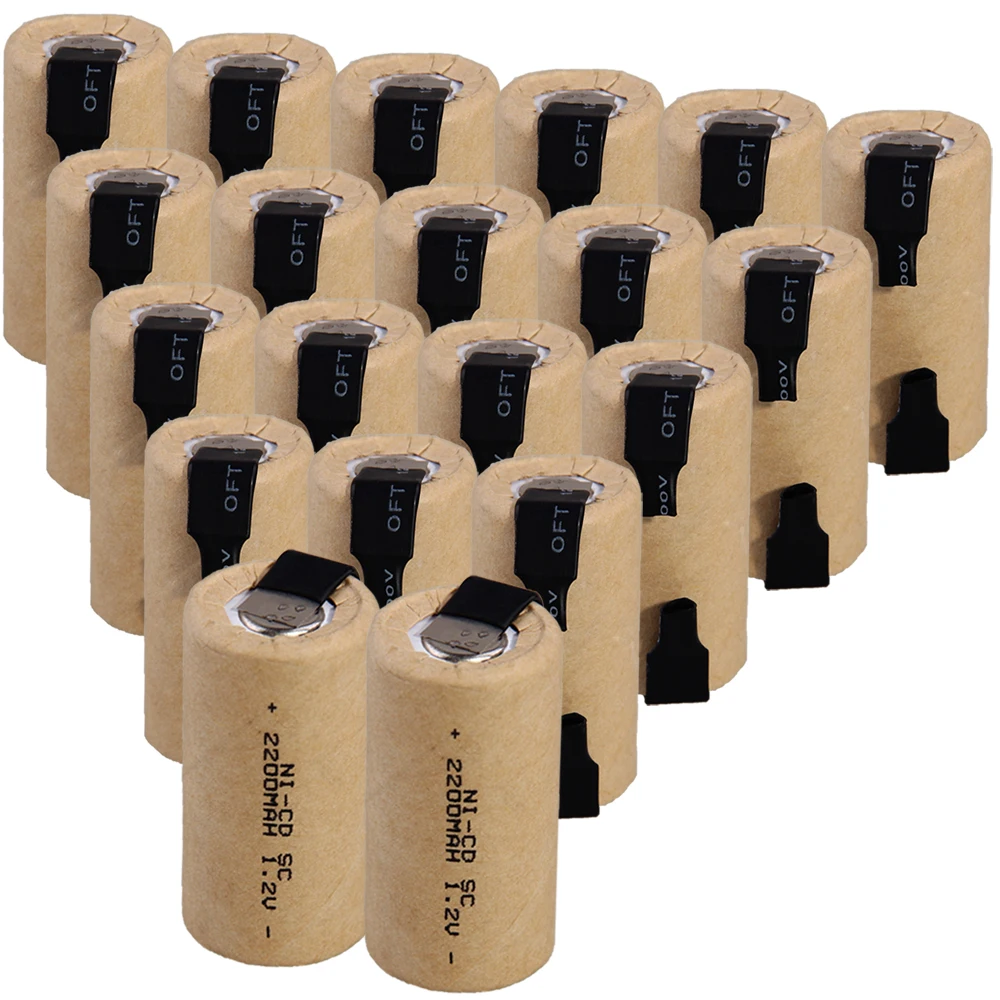 20 шт аккумулятор SC 1 2 v NICD SUBC батареи перезаряжаемые 2200 mAh nicd Батарея быстрая
