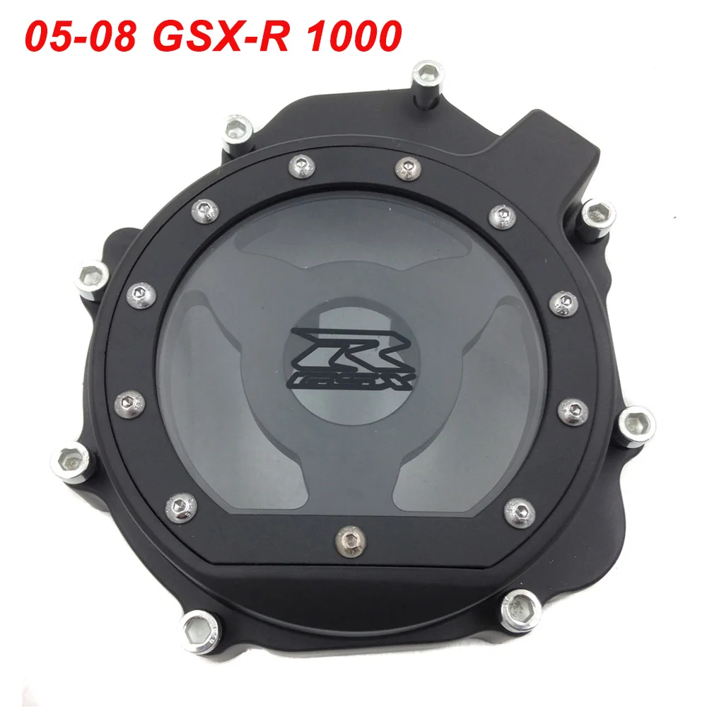 

For 05-08 Suzuki GSXR1000 GSXR 1000 Engine Stator Crank Case Cover Engine Guard Side Shield Protector BLACK CHROME 2005-2008