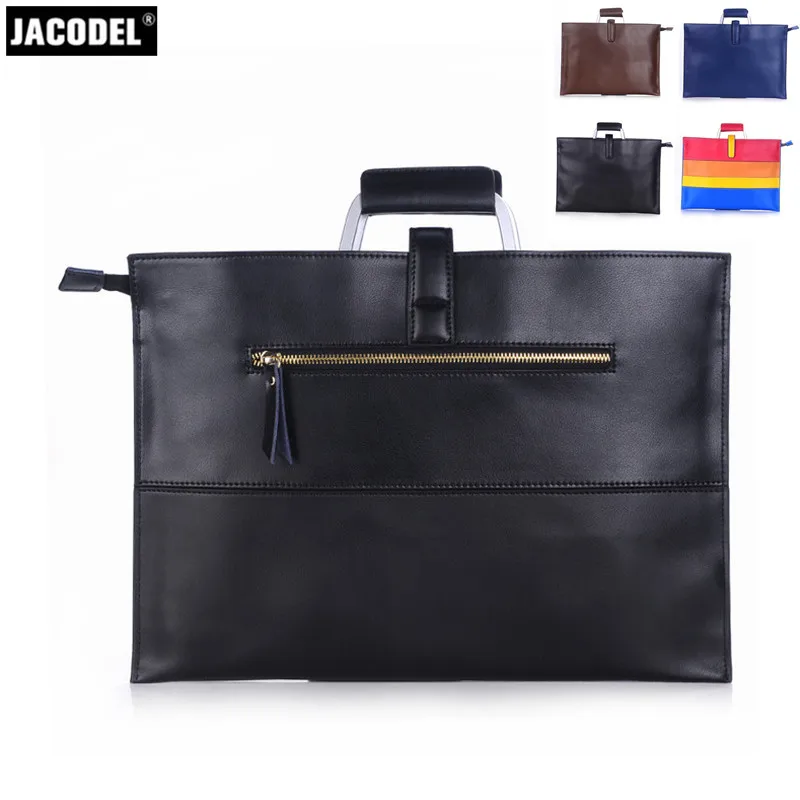 Jacodel Business Genuine Leather Men briefcase for Macbook Air Pro Notebook Bag for Men's Women's Messenger Bags Sleeve Case