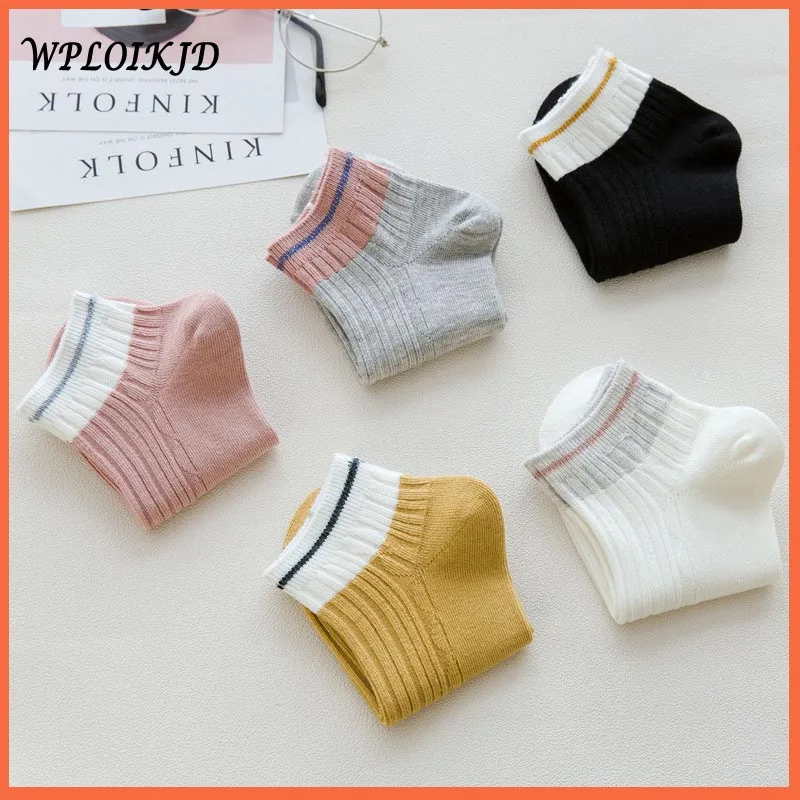 WPLOIKJD корейский стиль женские модные счастливые носки до лодыжки Mujer хлопок забавные простые милые носки Harajuku Skarpetki Damskie