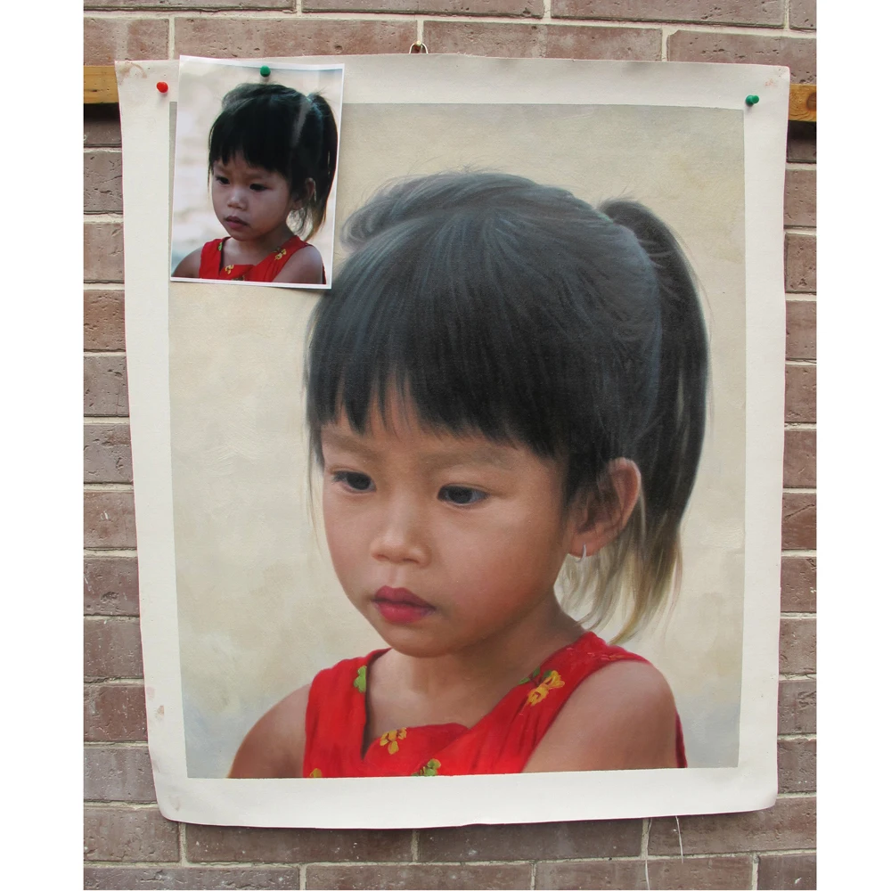 Custom Child Portrait Oil Painting Newborn Portait For Baby Gift Custom