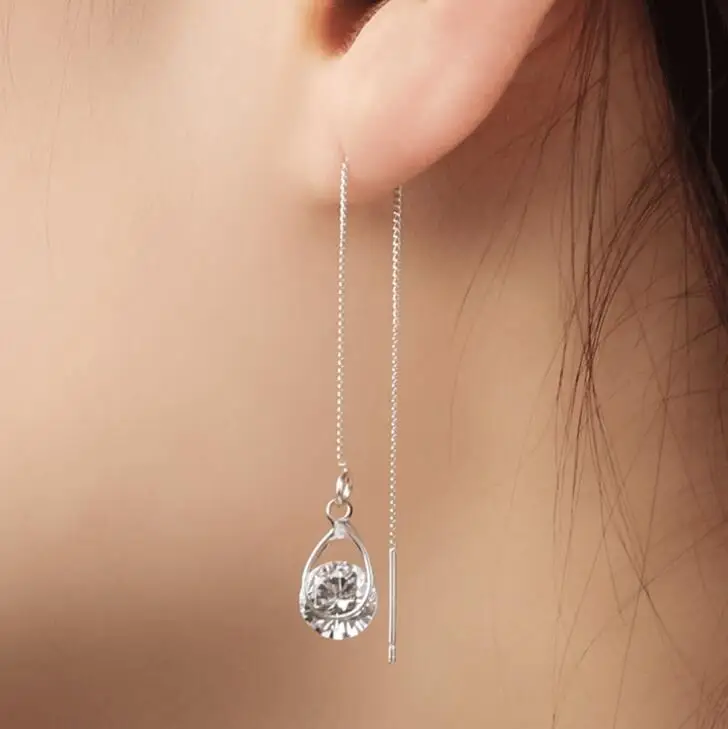 

New hot woman sweet temperament earrings simple fresh ladies tassel long earrings hanging earrings
