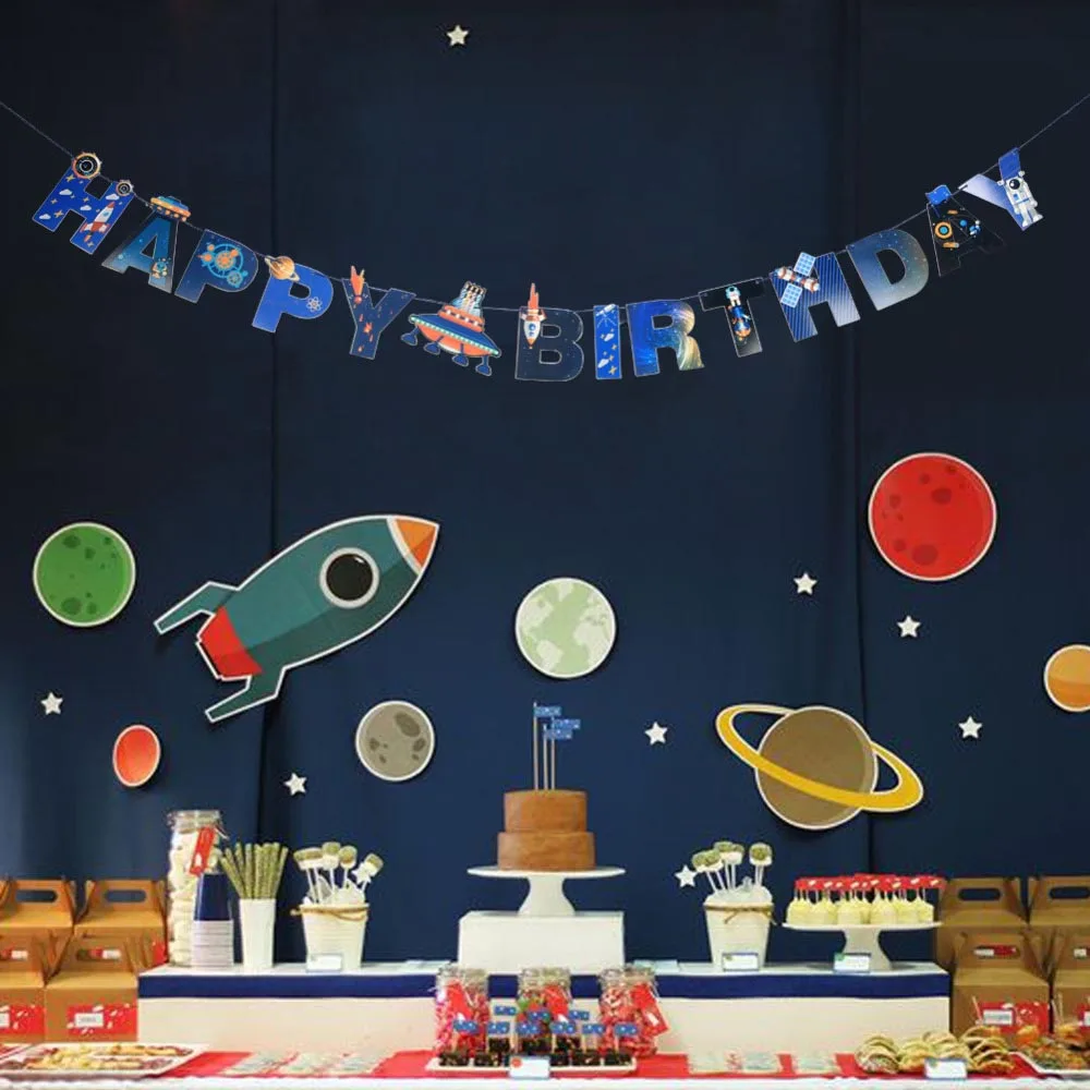 Sistema-Solar-UFO-Espa-o-Exterior-Banner-Feliz-Anivers-rio-Decora-o-Nave-Espacial-Foguete-Rob