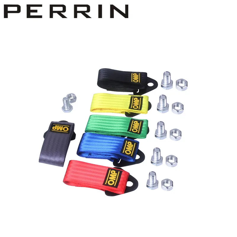 

OMP Towing Rope High Strength Nylon Tow Eye Strap Tow Loop Strap Racing Drift Rally Emergency Tool Front Rear Bumper Hook with l