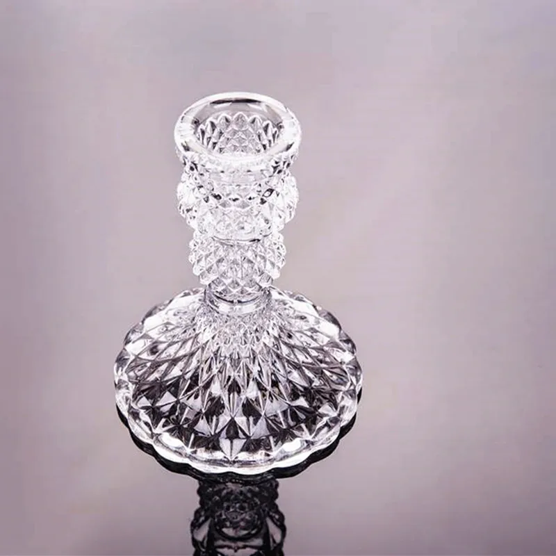2pcs/lot 8*8*10cm European crystal glass candle holder pineapple creative romantic candlelight