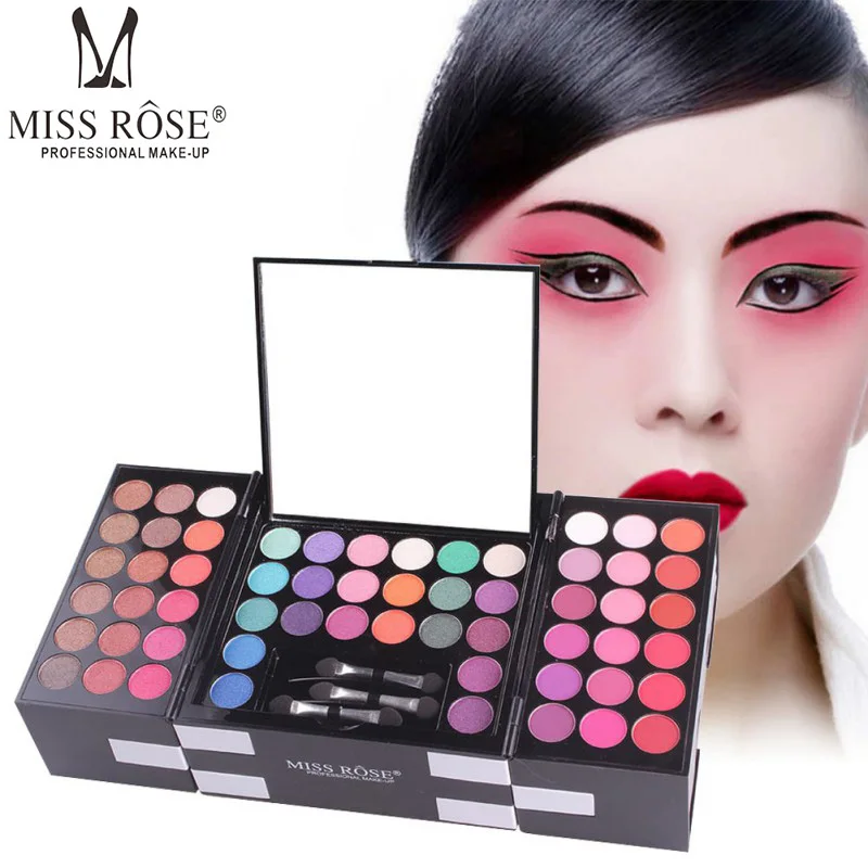 

Miss Rose 144 Colors Matte Glitter Eyeshadow Palette Powder Eye Makeup Professional Maquiagem Blush Make Up Kit 2017 DW19