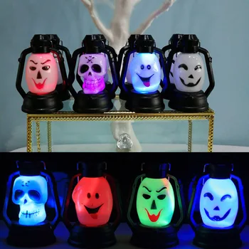 

Halloween Decoationr LED Night Light Battery Powered Grimace Skull Hanging Lamp Party Supplies HVR88