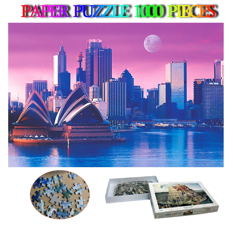 

Opera House Sydney Jigsaw Puzzle Paper 1000 Pieces Adults Puzzle World Famous Landscape Puzzles Toys Brain Trainer Puzzle Gift