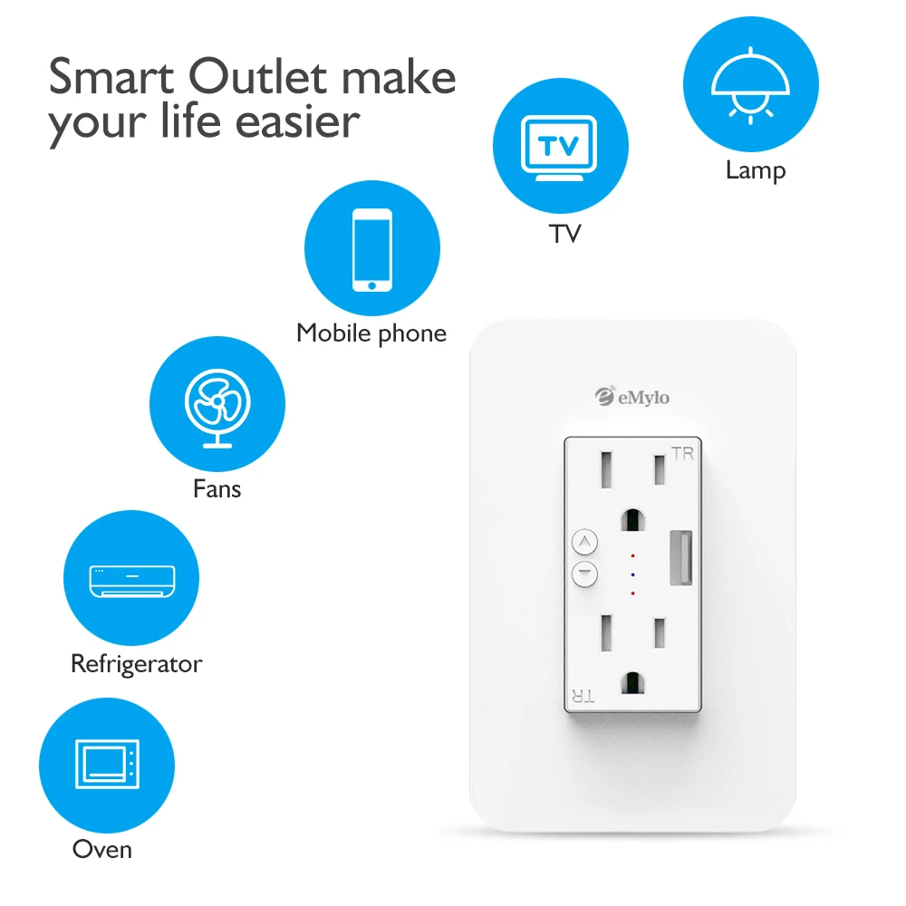 EMylo Wifi умный выключатель таймера с планкой голосовое управление защита от