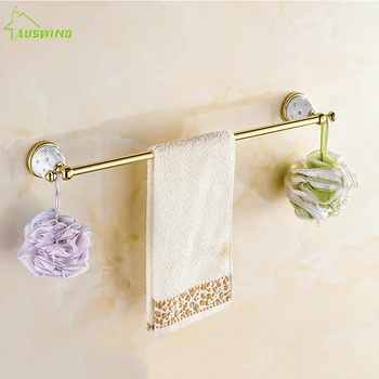 

Antique Little Crystal Towel Rack Solid Brass Single Chrome Polished Towel Bar Gold Towel Holder Bathroom Accessories