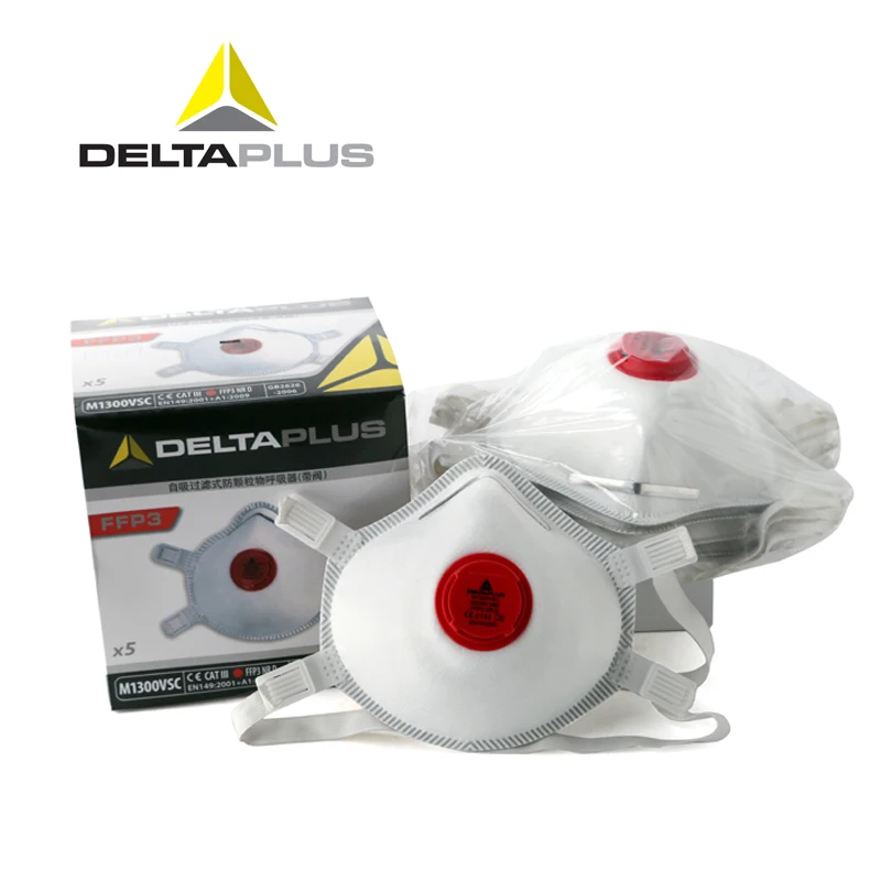 5PCS mask DELTAPLUS 104019 FFP3 респираторная Пылезащитная маска высокотоксичная пыль радиоактивные частицы защитная маска наплавной Металл сажа газовая маска - Цвет: 5PCS mask