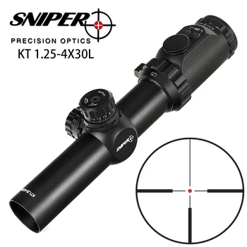 

Hunting SNIPER KT 1.25-4X30L Riflescope Compact R12 Glass Etched Reticle llluminate Turrets Lock Reset 35mm Tube Tactical Sight