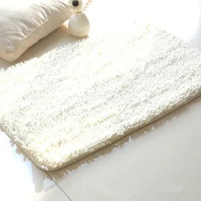 Длинная шенилловая ткань, Противоскользящий коврик, толстые напольные ковры для гостиной, ванной комнаты, водопоглощающий напольный коврик, однотонный цвет - Цвет: Beige