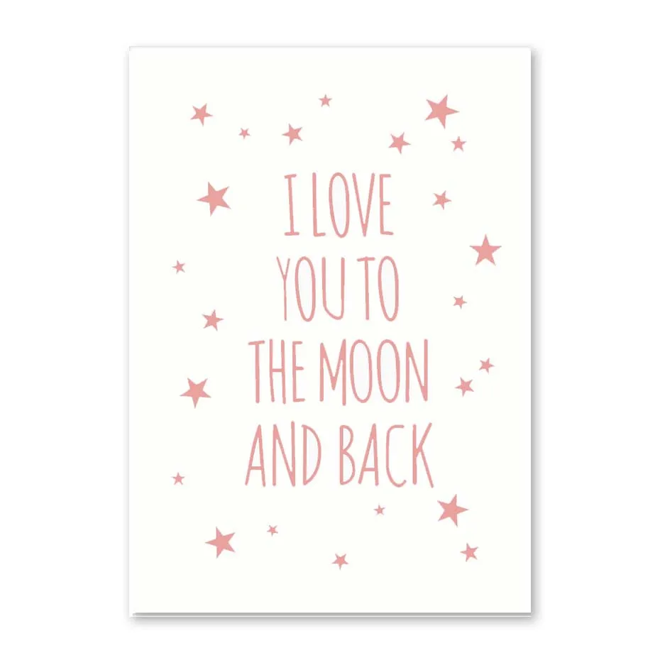 Я люблю тебя до Луны и обратно Цитата плакаты принты принцесса холст живопись детские подарки настенная художественная роспись Детская комната Декор - Цвет: FPR9152-A