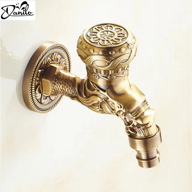 Luxury Decorative outdoor Bibcock Garden faucet tap Antique Brass