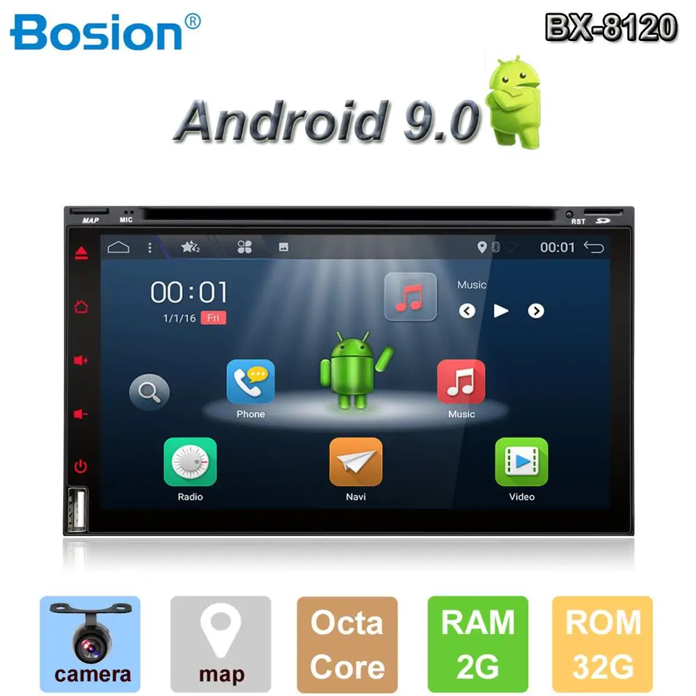Bosion Octa Core 2din android 9 0 автомобильный dvd плеер универсальный GPS навигация аудио стерео