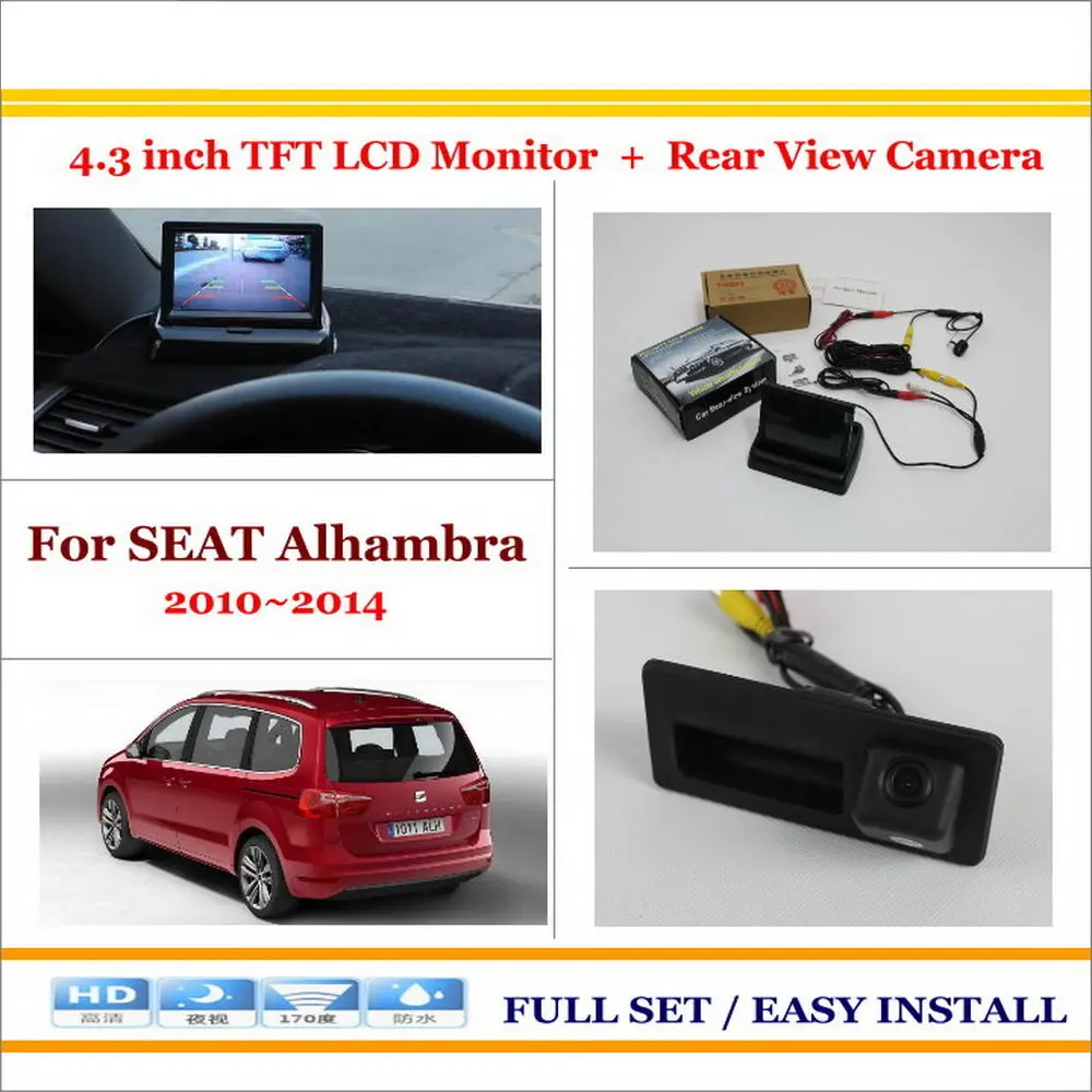 

For SEAT Alhambra 2010~2014 - Auto Back UP Reverse Camera + 4.3" Color LCD Monitor = 2 in 1 Rearview Parking System