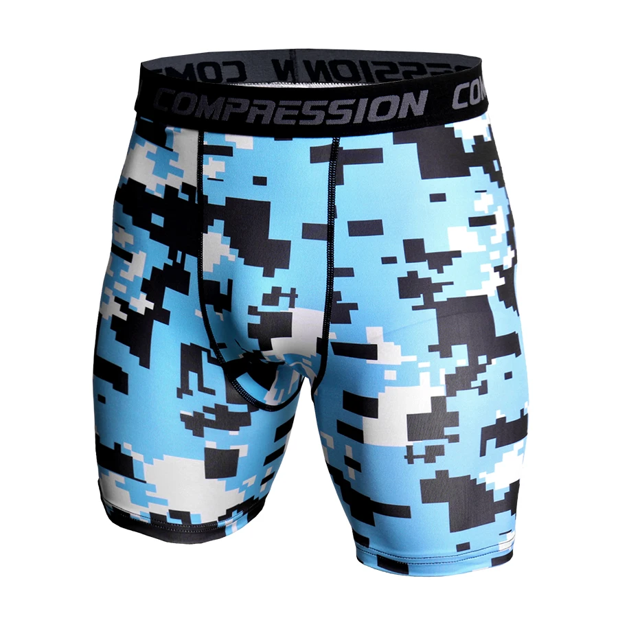 Men Compression Under Layer Short Pants Fashion 3D Print Camouflage Athletic Tights Shorts Bottoms Skinny Shorts Men Bottom casual shorts