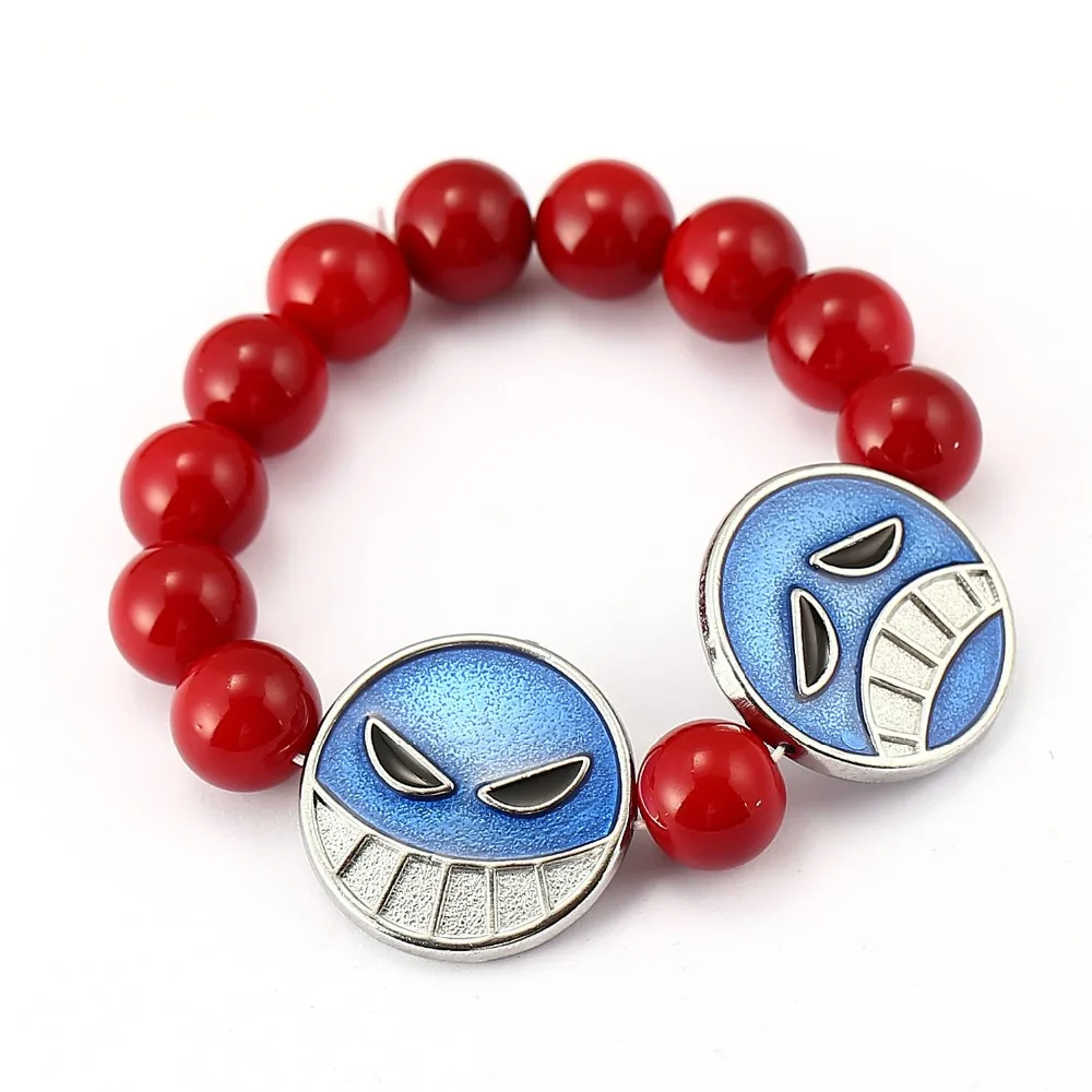 MS Jewelry цельный браслет Ace браслет из красных бусин для мужчин аниме браслеты с подвесками женские браслеты для косплея pulseira masculina chaviro
