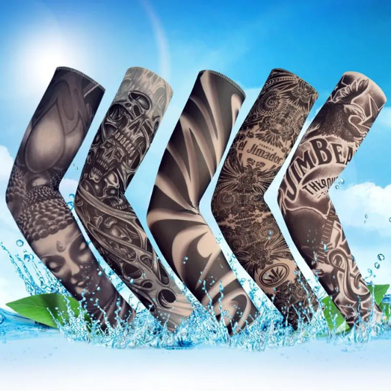 

1PC Outdoor Cycling Fishing Arm Sleeves Men Women 3D Tattoo Printed Armwarmer UV Protection MTB Bike Bicycle Driving Sleeve