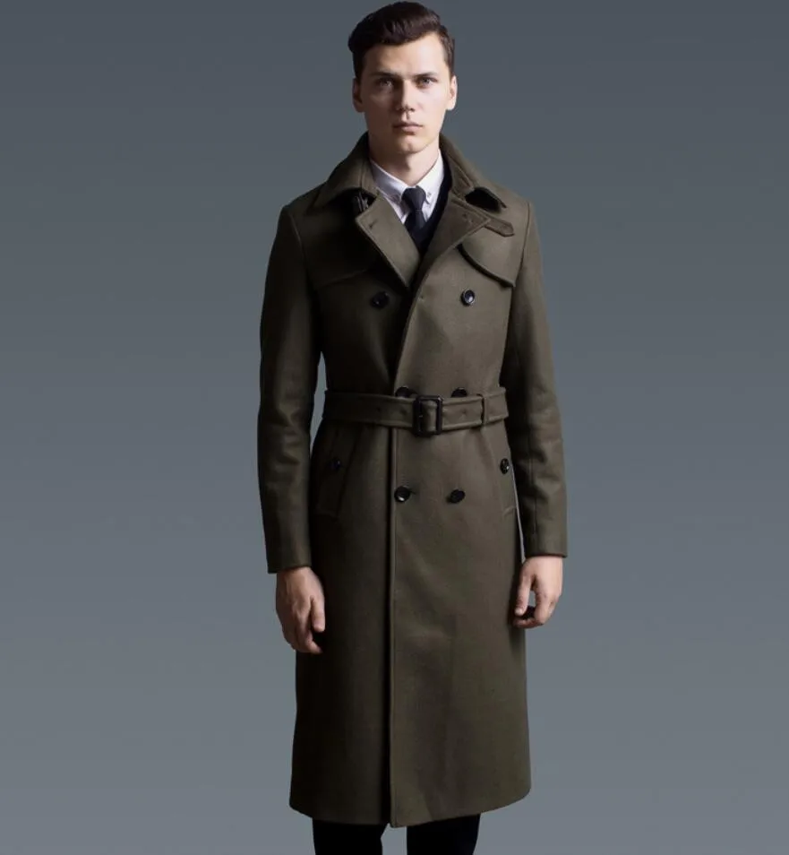 Новое модное длинное пальто, мужское тонкое шерстяное длинное пальто, классическое пальто в британском стиле, зимняя одежда для мужчин 6XL
