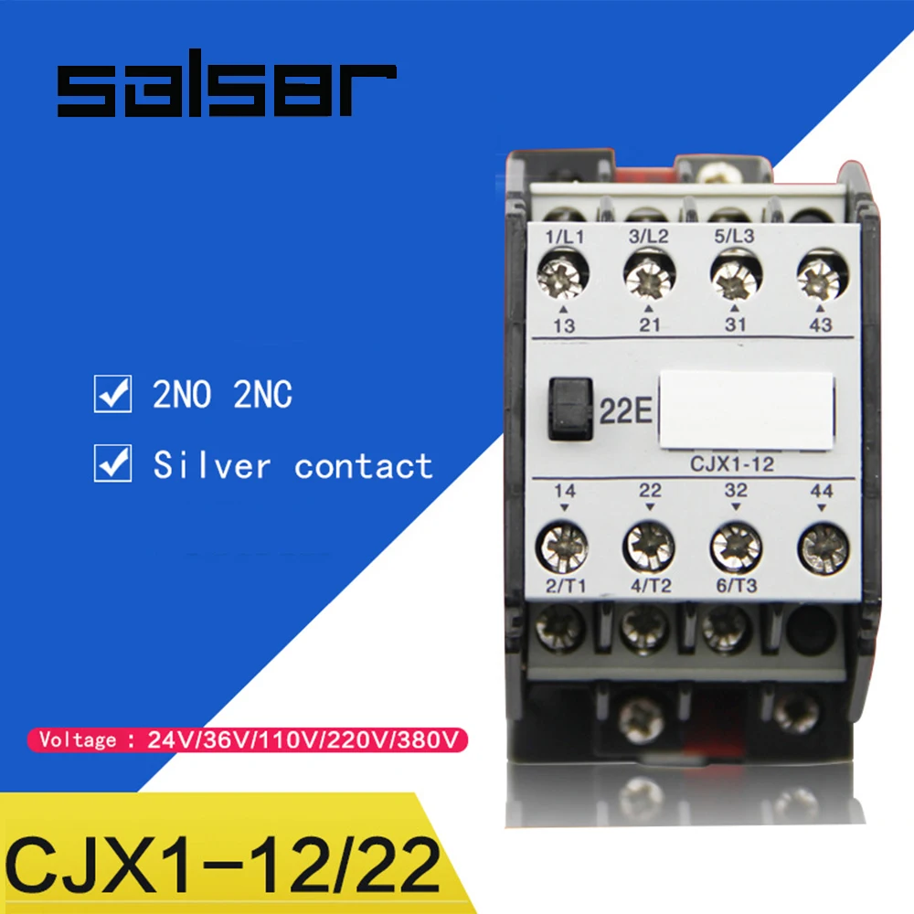 Elétrico de Contato de Prata ac Contator Cjx1 12 e 22 3tb41 Rail Mount Controle 380 v 220 v 110 v 36 v 24 v