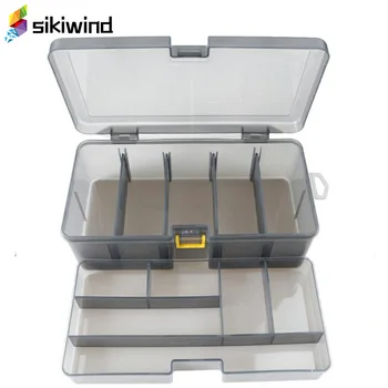 

Plastic Dual Layer Waterproof Fishing Tackle Box Lures Bait Storage Case Cover Organizer Container Accessories Z60