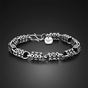 

Fashion retro men Shitai silver bracelet High quality 925 Sterling silvermen bracelet fashion vintage style Men silver jewelry