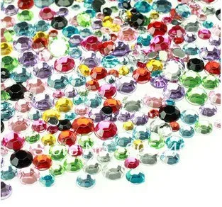 

2~6mm round mixed all colors very hot and kawaii acrylic rhinestone 1000pcs mixed colors and sized