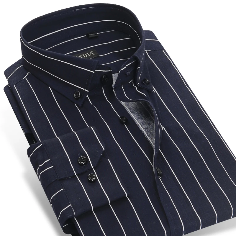 Navy striped dress shirt Clearance
