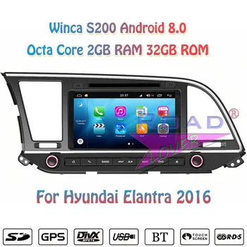 

Winca S200 Android 8.0 Car DVD Player Radio For Hyundai Elantra 2016 Stereo GPS Navigation Magnitol 2 Din Media Center Video MP3