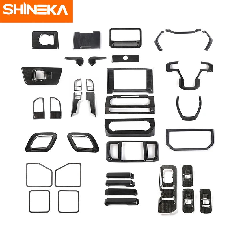 

SHINEKA Car Dashboard Console Steering Wheel Air Vent Safety Belt Handle Shift Panel Interior Stickers Kit For Ford F150 2015+
