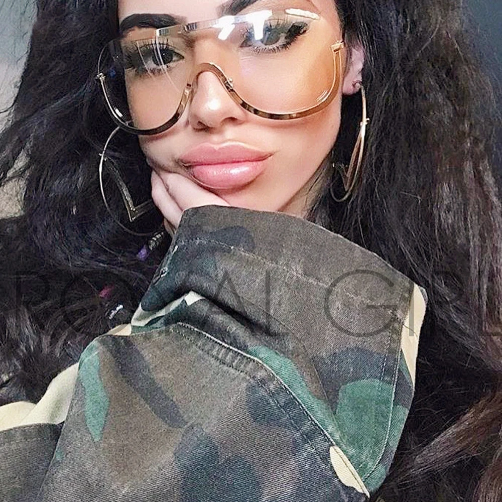 

ROYAL GIRL Retro Inspired Women Sunglasses Oversize Shield Metal Half Frame Eyeglasses Frame ss622