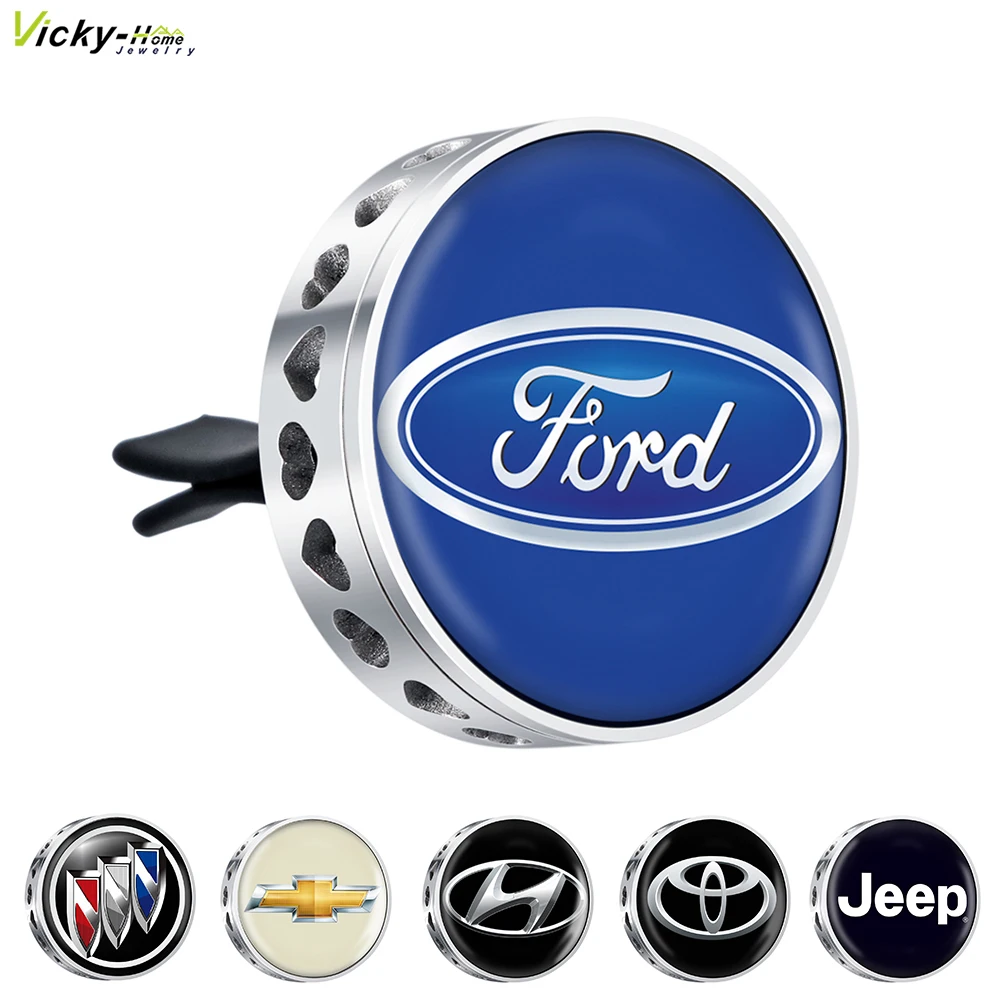 

Vicky-Home Car Logo Vent Clip 316L Stainless Steel Perfume Hollow Out Essential Oils Car Diffuser Aromatherapy Locket Pads
