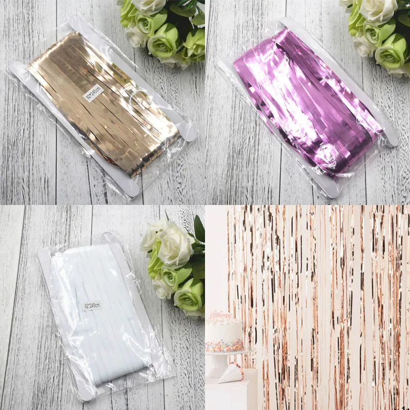 

4 Style Gold Foil Fringe Curtains Tinsel Shining Party Wedding Birthday Gathering Decoration Photography Backdrop