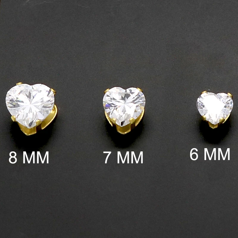Женские серьги гвоздики в форме сердца с фианитом|heart stud earrings|stud earringsstud earrings for women