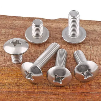 

10pcs M5 Large flat head screws truss bolt Stainless steel screw GB819 cross recessed machine heads bolts 6mm-60mm length