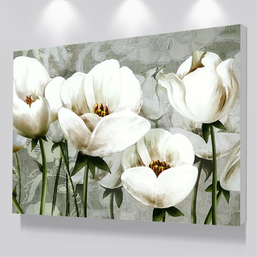 

Classcial Canvas Painting For Living Room Flowers Canvas Wall Art Poster Prints Wall Decoration Pictures From Custom Photo