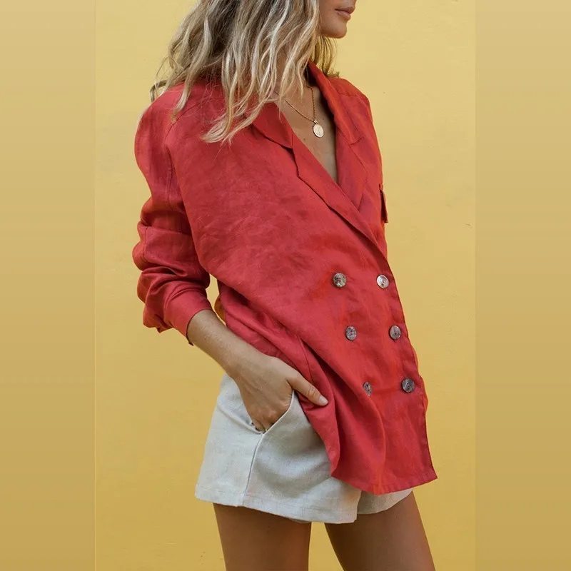 Белый Boho Playsuit женский летний модный красный свободный короткий комбинезон женский с длинным рукавом из двух частей комбинезон женский комбинезон - Цвет: Белый