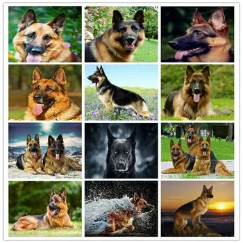 

New 16 style diamond painting German Shepherd 5d diy full square drill animal diamond embroidery 3d round mosaic dog sticker
