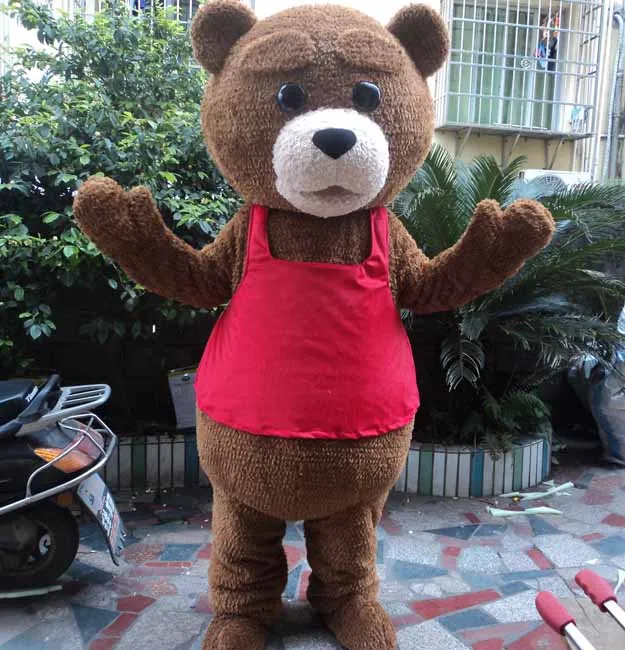 Fur Teddy Bear Mascot Costume Teddy Costume Adult Fancy Dress Clothing Christmas Gift mascotte costume 