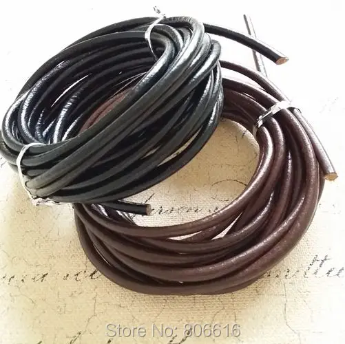 

5MM 10Yards High Quality 100% Genuine Leather Cords Bracelet & Necklace Ropes Jewelry Findings Accessories