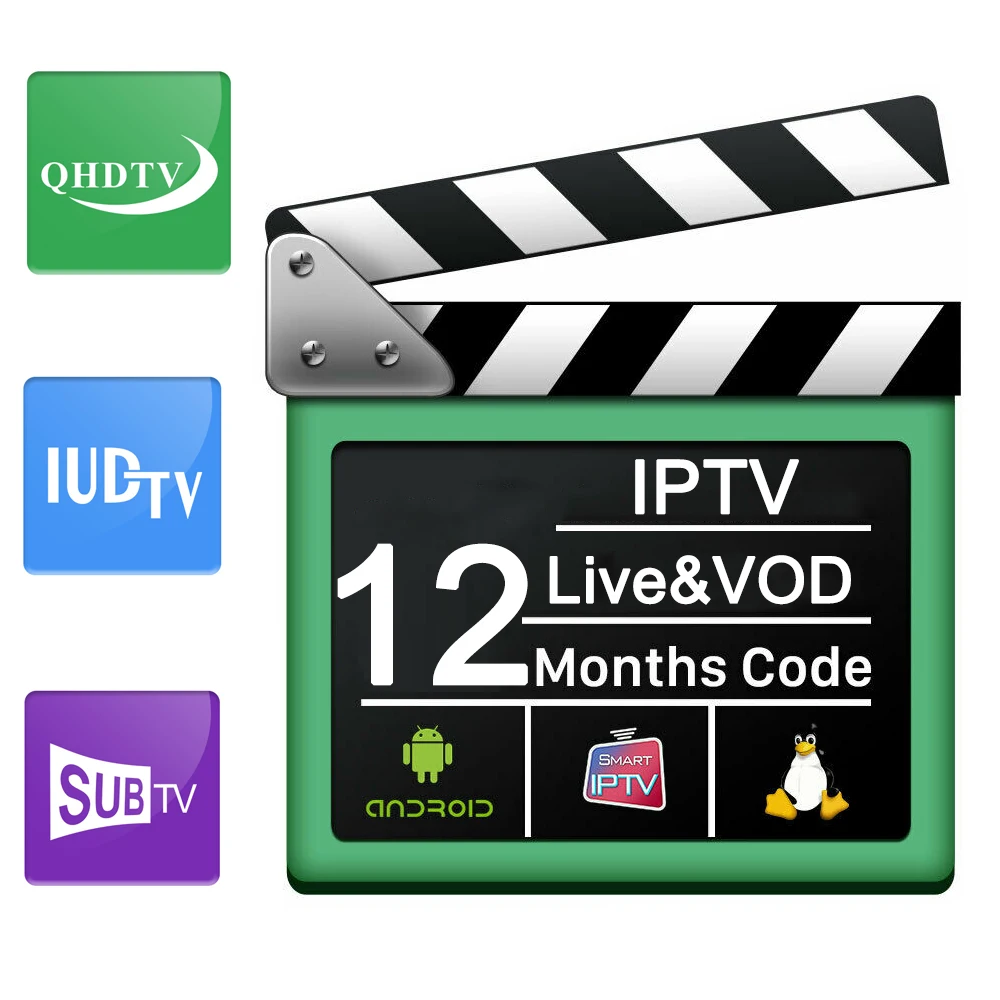 

1 Year IPTV Subscription Android Smart TV Box QHDTV IUDTV SUBTV Code Portugal Italia Spain Sweden France Nederlands Arabic M3U